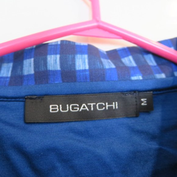 Bugatchi Men's Golf Tee Blue Checker - Picture 4 of 5